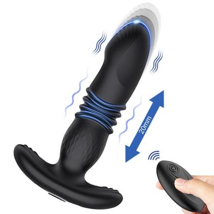Imagem de Massageador de Próstata Vai e Vem Plug Anal Controle Remoto 15,8cm x 3,8cm 10 Intensidades Silicone Recarregável