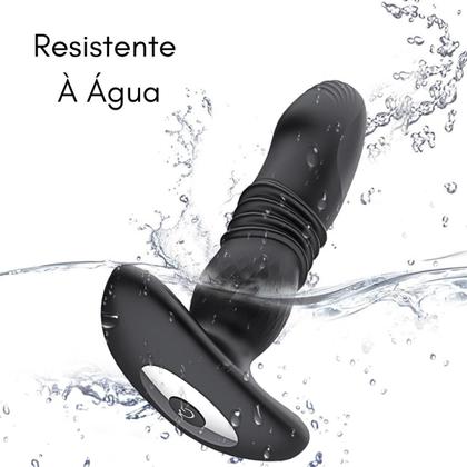 Imagem de Massageador de Próstata Vai e Vem Plug Anal Controle Remoto 15,8cm x 3,8cm 10 Intensidades Silicone Recarregável