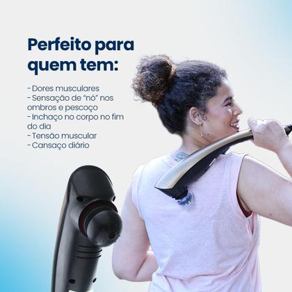 Imagem de Massageador Elétrico Corporal Rainoah Volcano Black Dores No Corpo Pós Treino Academia Futebol Idoso