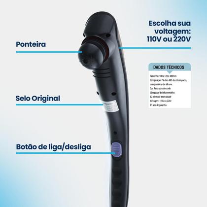 Imagem de Massageador Elétrico Corporal Rainoah Volcano Black Dores No Corpo Pós Treino Academia Futebol Idoso