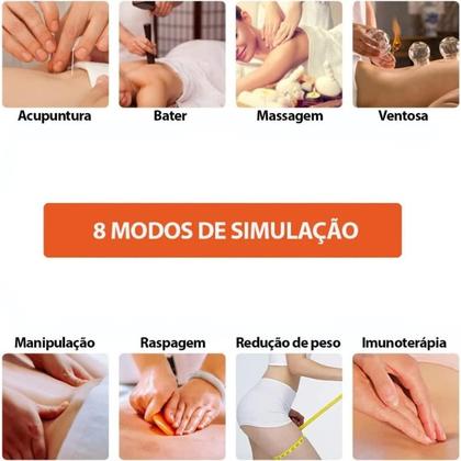 Imagem de Massageador Elétrico Digital  Fisioterapia Acupuntura para Dores Tensão Muscular 4 Eletrodos