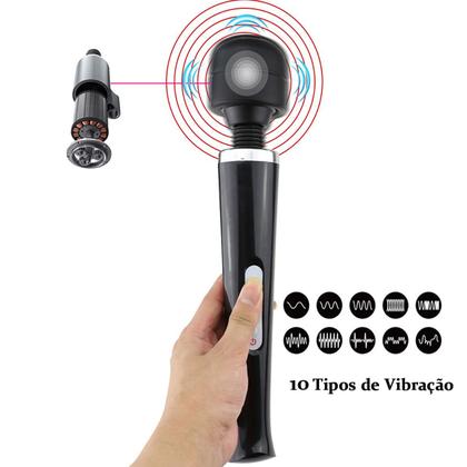 Imagem de Massageador Elétrico Potente Aparelho de Massagem Corporal Vibratório 9000 RPM Silicone