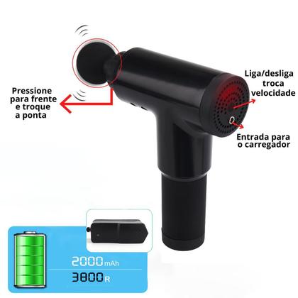 Imagem de Massageador Elétrico Profissional Muscular Pistola Original