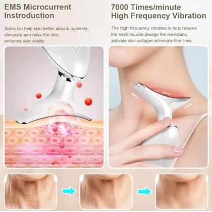 Imagem de Massageador Facial Elétrico 3 Funções,  EMS e Massagem com Aquecimento