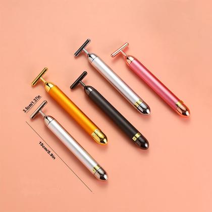 Imagem de Massageador facial SIXIUMIE Beauty Bar Gold para cuidados com a pele, ferramentas de massageador facial em forma de T, lifting facial