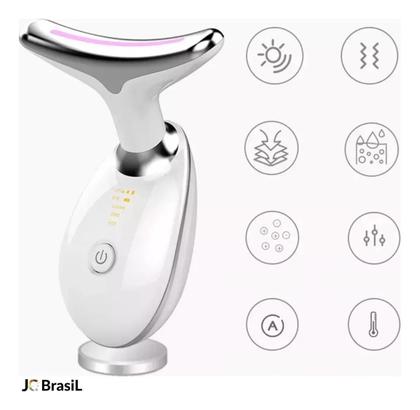 Imagem de Massageador Facial Tratamento Luz Led spa lift usb Anti Rugas Acne SkinCare Terapia Facial Aparelho