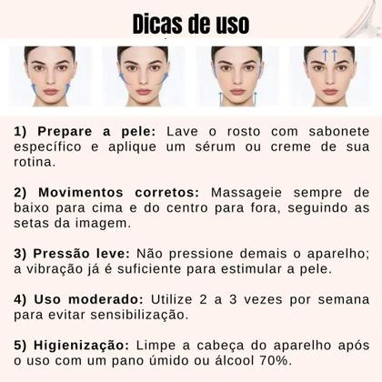 Imagem de Massageador Facial Tratamento Luz Led spa lift usb Anti Rugas Acne SkinCare Terapia Facial Aparelho