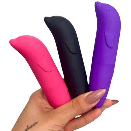 Imagem de Massageador intimo Feminino Ponto G Golfinho Aveludado Preto