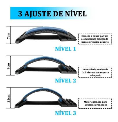 Imagem de Massageador Lombar Muscular Ortopedico Quiropraxia Ciatico Cor Azul Alongamento E Alívio De Dor