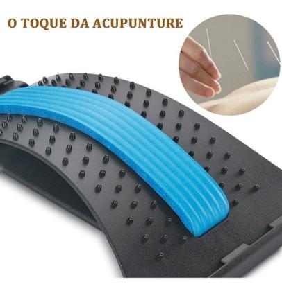 Imagem de Massageador Lombar Muscular Ortopedico Quiropraxia Ciatico Cor Azul Alongamento E Alívio De Dor