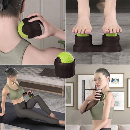 Imagem de Massageador Muscular Fascite Plantar Exercicio Fisioterapia Ioga Pilates Costas Pes Pescoço Alivia Dores Acupressao