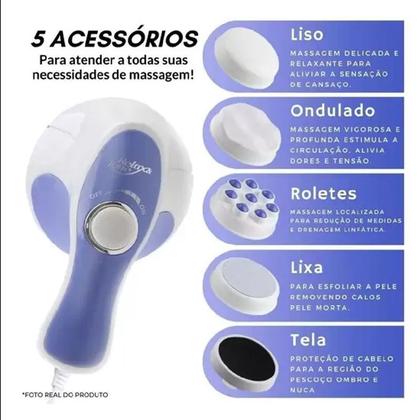 Imagem de Massageador Orbital 360º Spin Relax Tone 110V Linha Premium Elétrico Para Celulite Culote Quadril abdomen Tira Barriga Gordura Corpo Vibração Pescoço