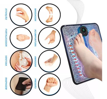 Imagem de Massageador Ortopédico Tapete Almofada Pulso Elétrico Pés Ems - Tela Digital