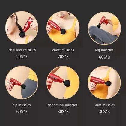 Imagem de Massageador Pistola de Massagem Elétrico Alta Frequência Profissional Muscular Tecidos Profundos