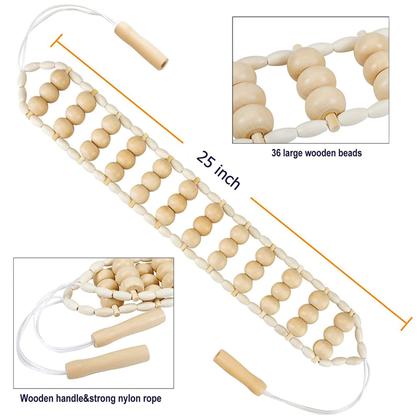Imagem de Massageador traseiro de madeira Deston 2 em 1, corda de rolo e bastão de massageador portátil, fáscia relaxante, celulite, músculos, costas e abdômen, ferramenta de massagem terapêutica linfática anticelulite e recuperação muscular