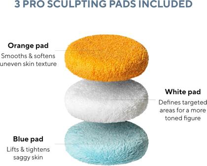 Imagem de Massageador Vibro Sculpt para Drenagem Linfática  Aparelho de Massagem Anticelulite, Massageador Portátil para Corpo, Abdômen e Pernas  Inclui Almofadas Pro + Óleo de Vitamina C