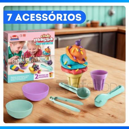 Imagem de Massinha Club Massa Mini Sorveteria Divertida 7 Peças