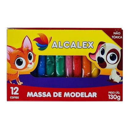 Imagem de Massinha de modelar 12 cores 130g papelaria escolar