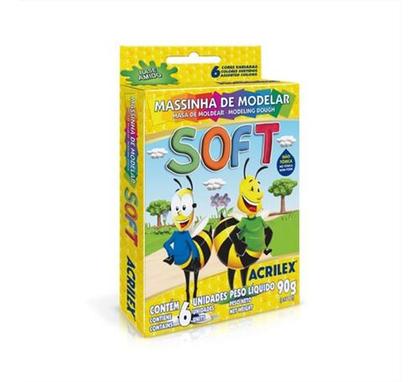 Imagem de Massinha De Modelar 90g C/ 6 Cores Soft Base Amido Acrilex