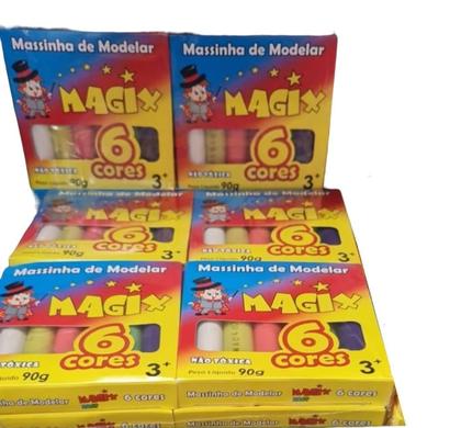 Imagem de Massinha De Modelar 90G Magix 6 Cores /Kit Com 12 Unidades