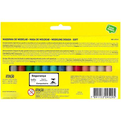 Imagem de Massinha de Modelar  Acrilex 15 Cores 220g Kit 6 Unidades