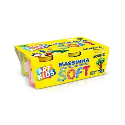 Imagem de Massinha de Modelar Acrilex Soft 150g 6 Cores