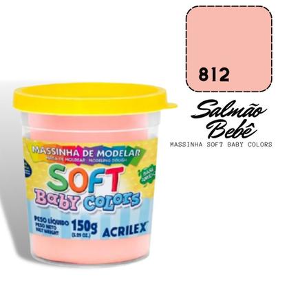 Imagem de Massinha de Modelar Acrilex Soft Baby 150g Salmão Bebê