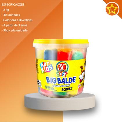 Imagem de Massinha De Modelar Big Balde Com 30 Unidades Sortida