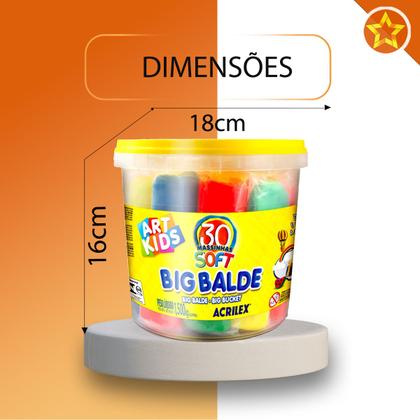 Imagem de Massinha De Modelar Big Balde Com 30 Unidades Sortida