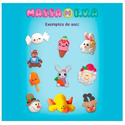 Imagem de Massinha de Modelar de E.V.A Coleção Algodão Doce 10 Cores Patéis 250g - MAKE+