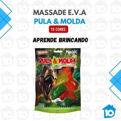 Imagem de Massinha de modelar eva pula e molda dinossauro 15 cores