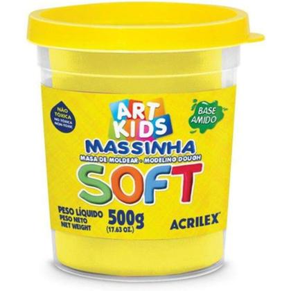 Imagem de Massinha de Modelar Macia Amarelo Soft Grande 500g Acrilex