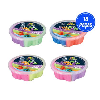 Imagem de Massinha de Modelar Pula E Molda Caixa Com 18 Potes de 40g