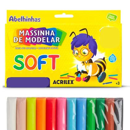 Imagem de Massinha de modelar soft 180g 12 cores  acrilex