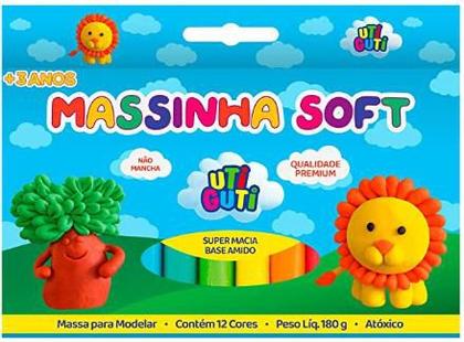 Imagem de Massinha De Modelar Soft 180g c/12 Cores - UTIGUTI