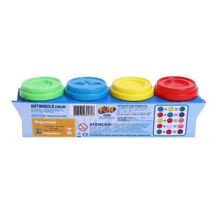 Imagem de Massinha fun hot wheels 4 potes 56g