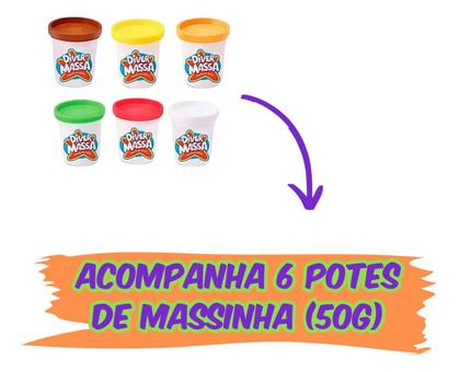 Imagem de Massinha Infantil Divertoys Diver Massa Lanchonete Divertida Grill Kit Completo Hambúrgueres Fritas Presente Criança Menino Menina Brinquedo Original