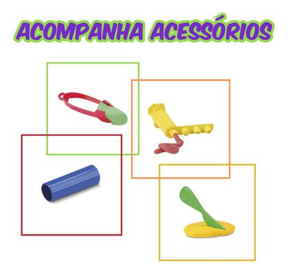 Imagem de Massinha Infantil Divertoys Diver Massa Lanchonete Divertida Grill Kit Completo Hambúrgueres Fritas Presente Criança Menino Menina Brinquedo Original