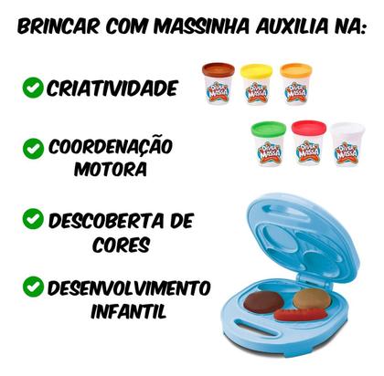 Imagem de Massinha Infantil Divertoys Diver Massa Lanchonete Divertida Grill Kit Completo Hambúrgueres Fritas Presente Criança Menino Menina Brinquedo Original