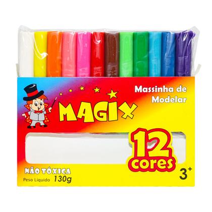 Imagem de Massinha Para Modelar Atóxica 12 Cores Magix 130g
