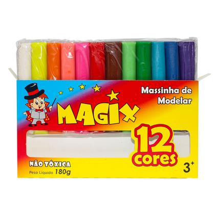 Imagem de Massinha Para Modelar Atóxica 12 Cores Magix 180g