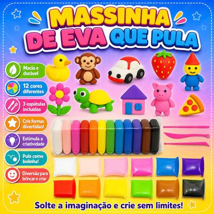 Imagem de Massinha Pula Pula Macia EVA Lembrancinha Festa Infantil p/ Sacolinha Surpresa 60pçs