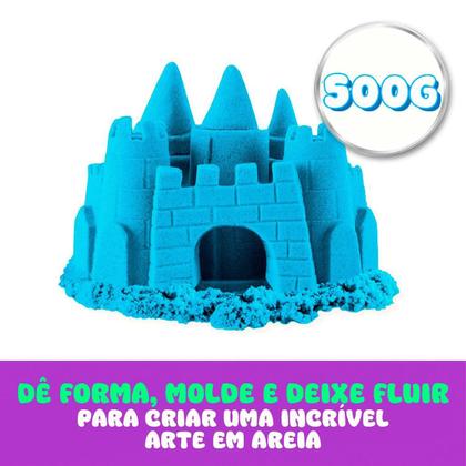 Imagem de Massinha Sensorial Areia Cinética Com Forminha Para Modelagem 500g - Dm Toys