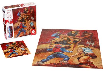 Imagem de Masters of The Universe Mattel Jigsaw Puzzle com 500 peças intertravadas e mini-pôster com He-Man &amp Skeletor, Presente para Colecionadores &amp Crianças Idades 8 Anos De Idade &amp Up