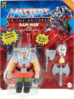 Imagem de Masters of the Universe Origins Deluxe Ram-Man Action Figure, 6-in Battle Character for Storytelling Play and Display, Gift for 6 to 10-Year-Olds and Adult Collectors