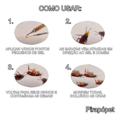 Imagem de Mata Baratas Barakell Gel Seringa 10g Kit C/ 3