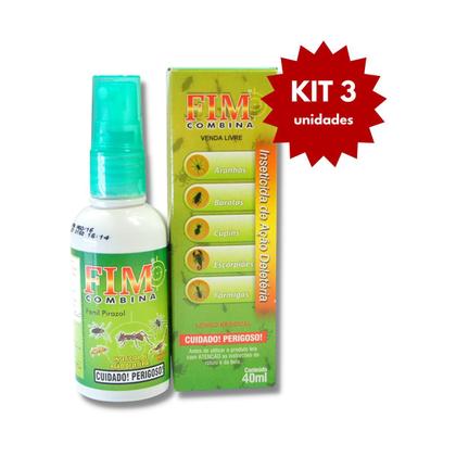 Imagem de Mata Formiga Aranha Barata Kit Spray 3 UN Fim Combina 40ml