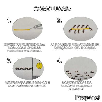 Imagem de Mata Formiga Formikell Gel Seringa Kelldrin 10g Kit c/ 3