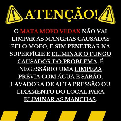 Imagem de Mata Mofo Vedax 1 Litro Antimofo Guarda Roupa Parede Banheiro Anti Bolor Armário Madeira Rejunte