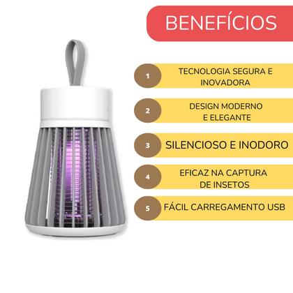 Imagem de Mata Mosquito Eletrônico UV LED Armadilha Inseto Dengue